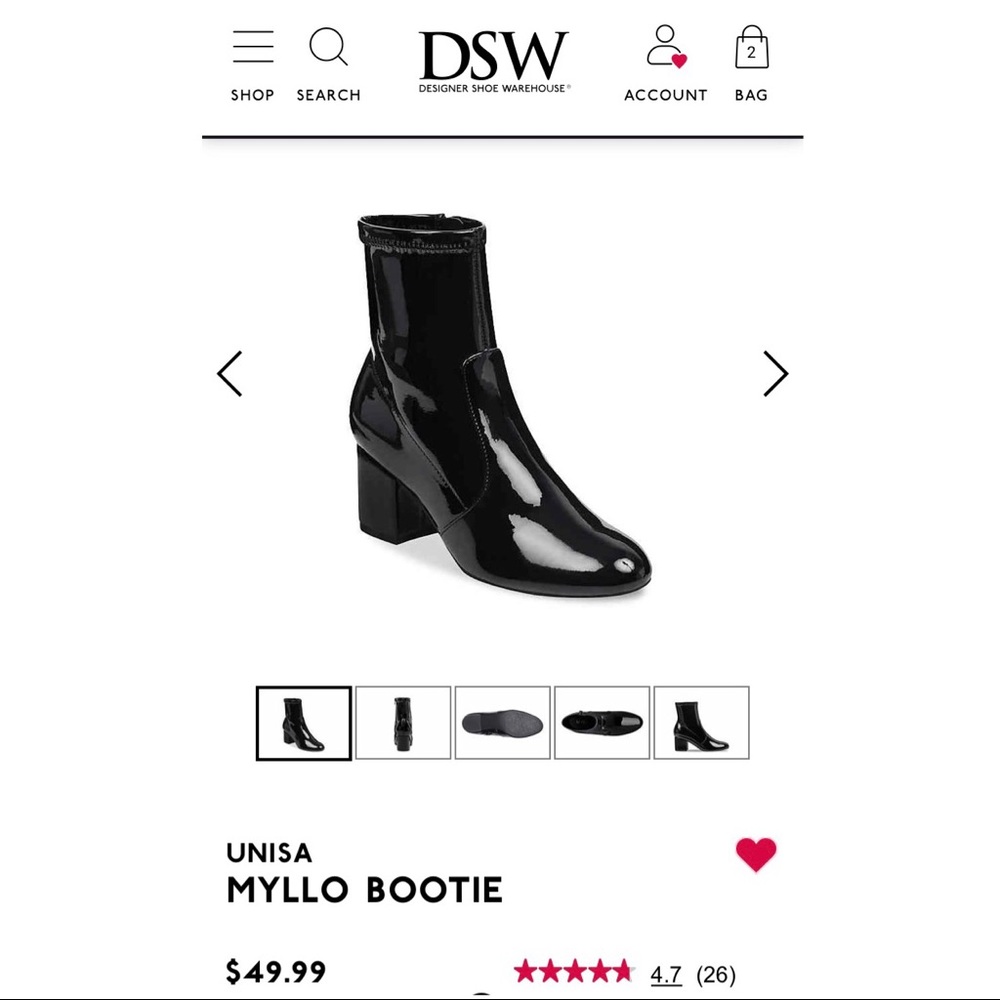 Faux patent leather bootie